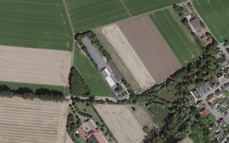 Luftbild der Umgebung von Weinhaus Schramm in Saulheim