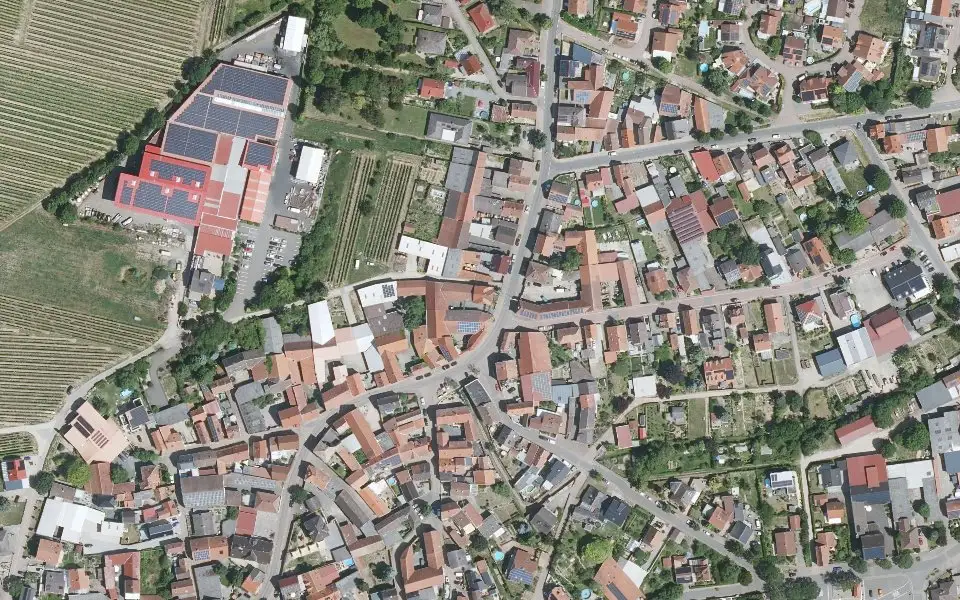 Luftbild der Umgebung von Weinhof Schreiber in Gundheim