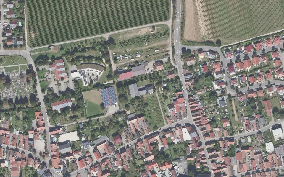 Luftbild der Umgebung von Weinkellerei Willi Nicolay in Essingen