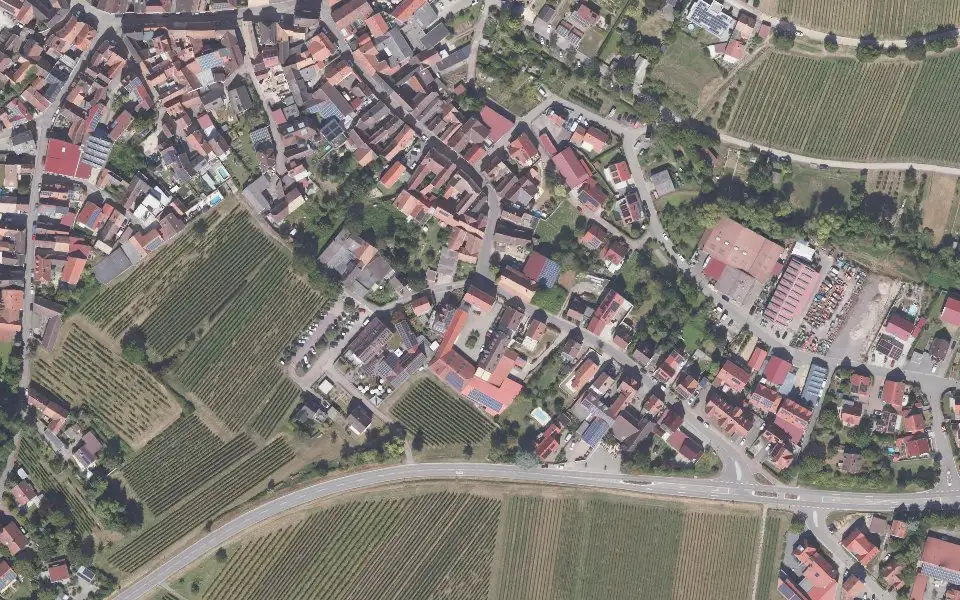 Luftbild der Umgebung von Wohnmobilstellplatz Weingut Seebach in Ilbesheim bei Landau in der Pfalz